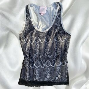 Y2k grunge lace overlay racer back tank
